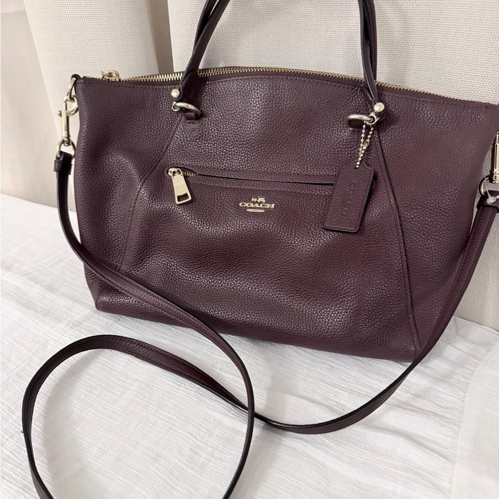 Vintage Coach Dark Purple Leather Shoulder Bag